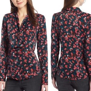 Something Navy Draped Front Top